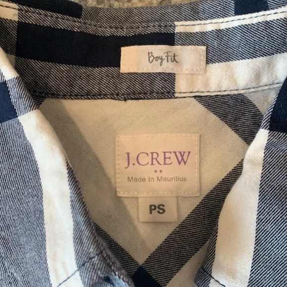J. Crew Navy and White Boy Fit Shirt - Picture 4 of 7